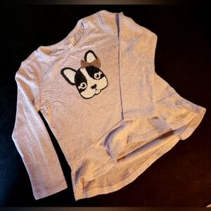 New Long Sleeve Top w/Sequined Frenchie Puppy Size 3T (No tags)